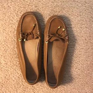 Sperry Camel Leather Boat Shoes
